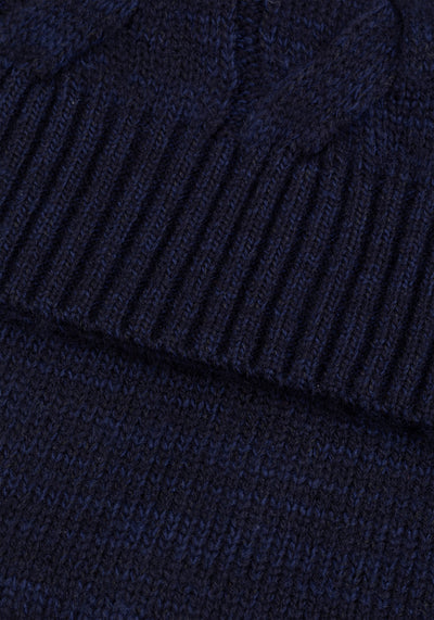 Sapphire Navy Braided Turtle Neck Pullover