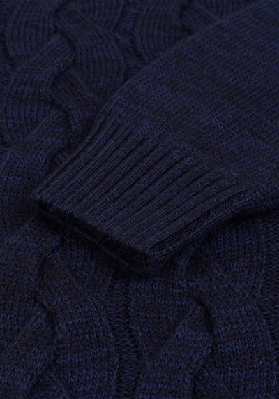 Sapphire Navy Braided Turtle Neck Pullover