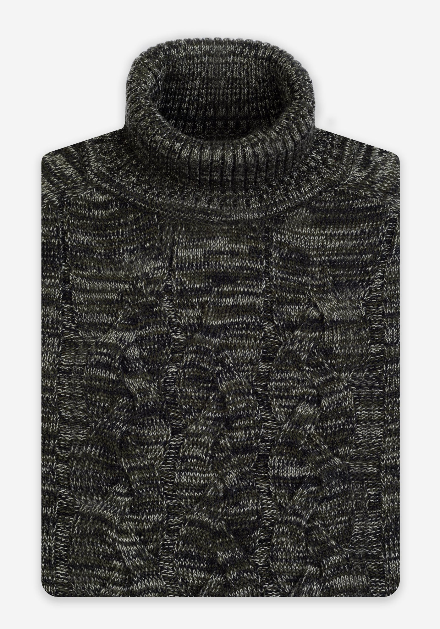 Dusty Olive Braided Turtle Neck Pullover