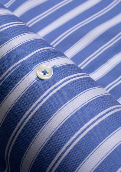 Royal Blue Stripe Basket Weave Shirt