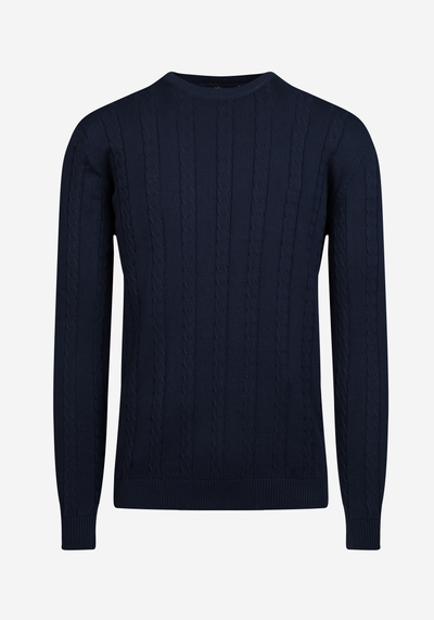 Classic Navy Braided Pullover