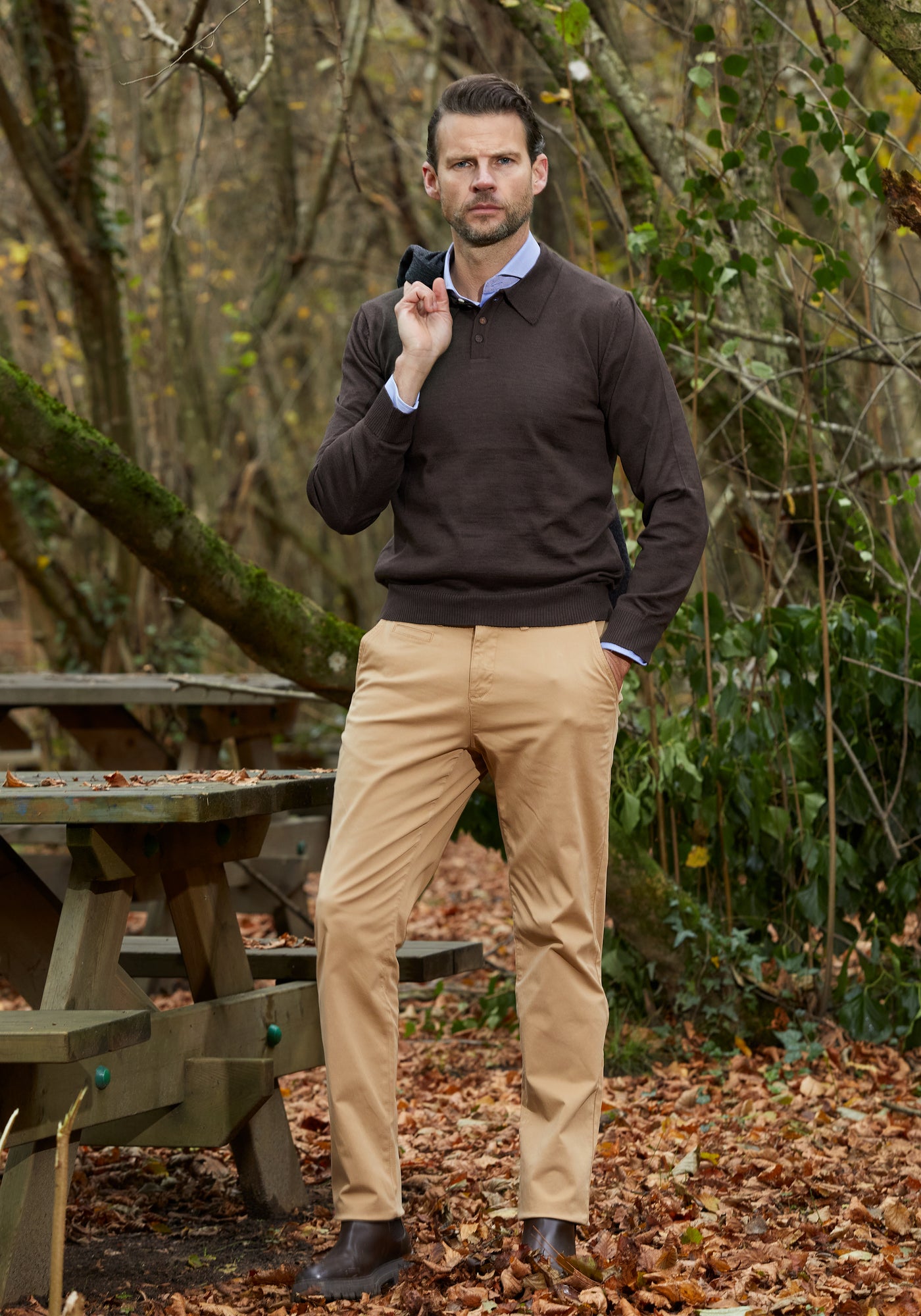 Moss Brown Italian Merino Wool Pullover