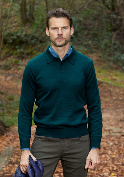 Teal Green Italian Merino Wool Pullover