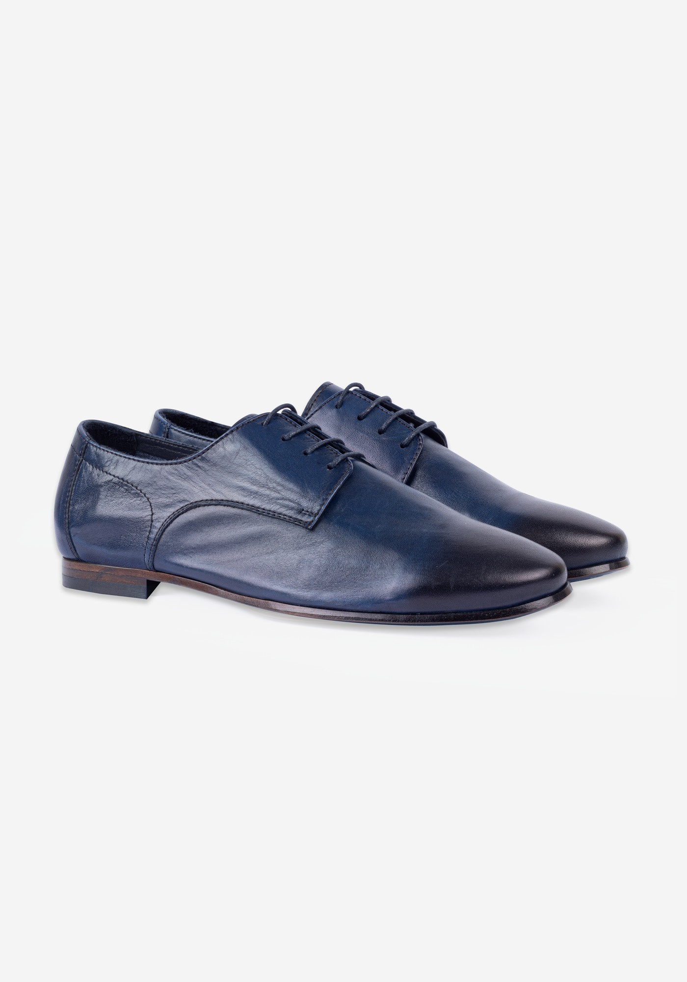 Blueberry Navy Calf-Skin Leather Lace-up