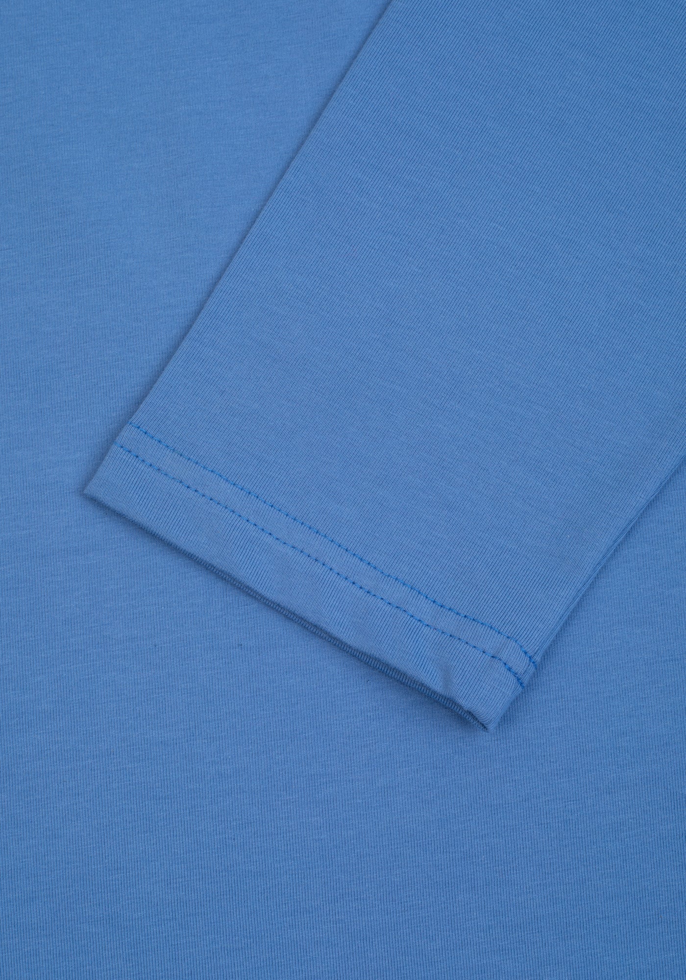 Warm Blue Cotton Undershirt - Long Sleeve