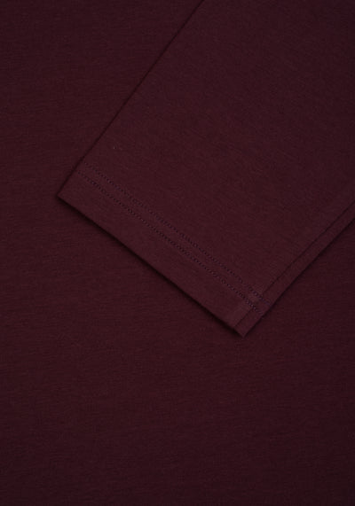 Scarlet Burgundy Cotton Undershirt - Long Sleeve