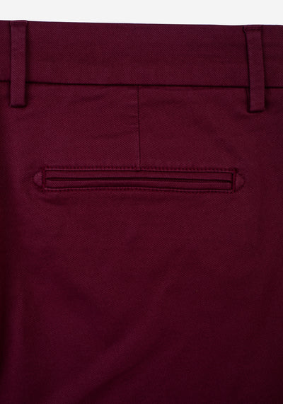 Contemporary Fit Burgundy Gabardine