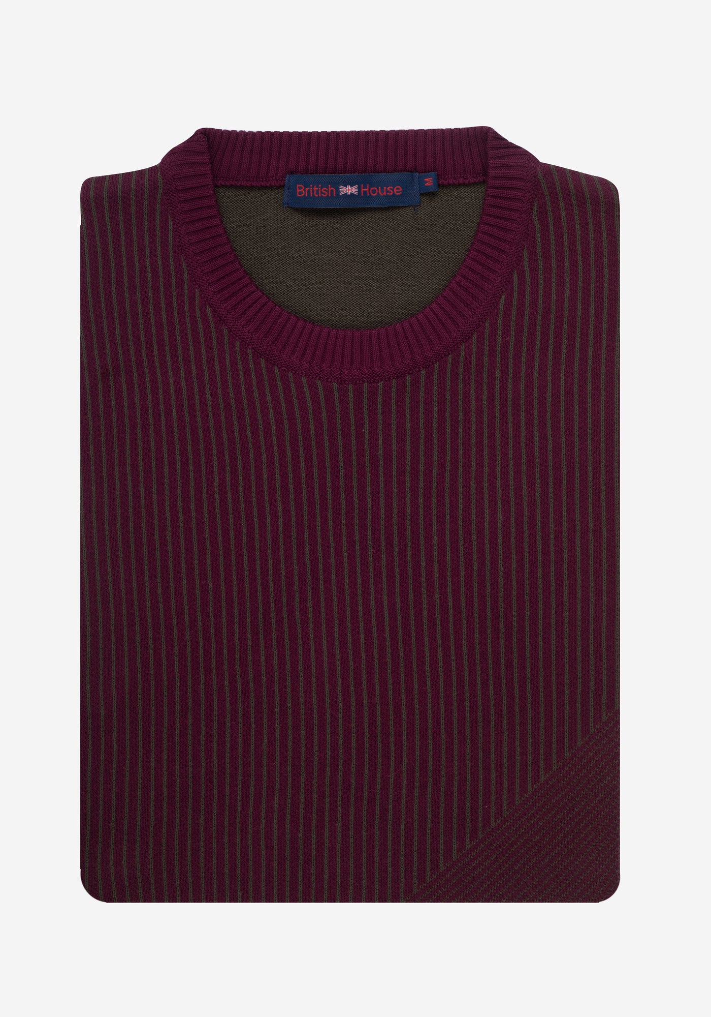 Burgundy Olive Stripe Pullover