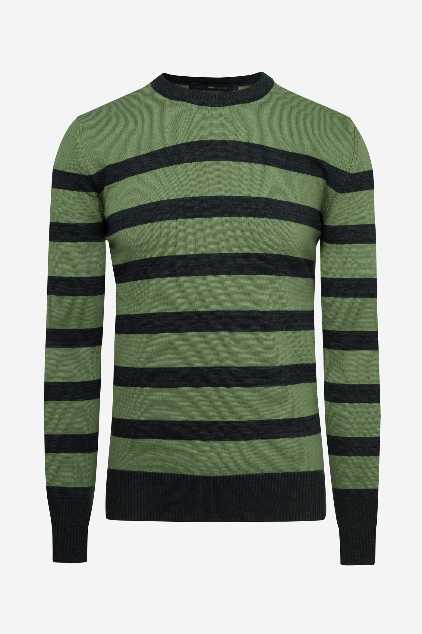 Dull Green Stripe Pullover