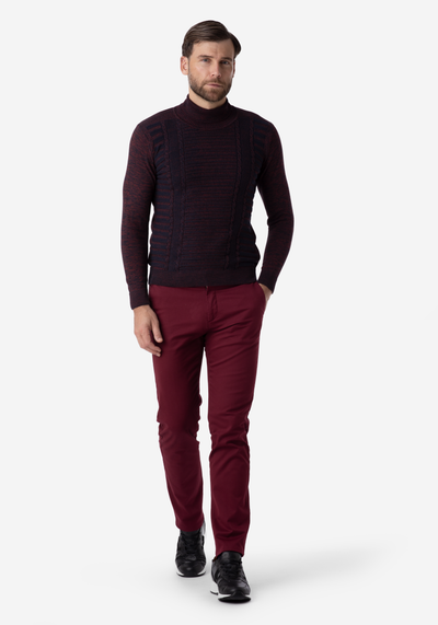 Crimson Red Turtle Neck Pullover