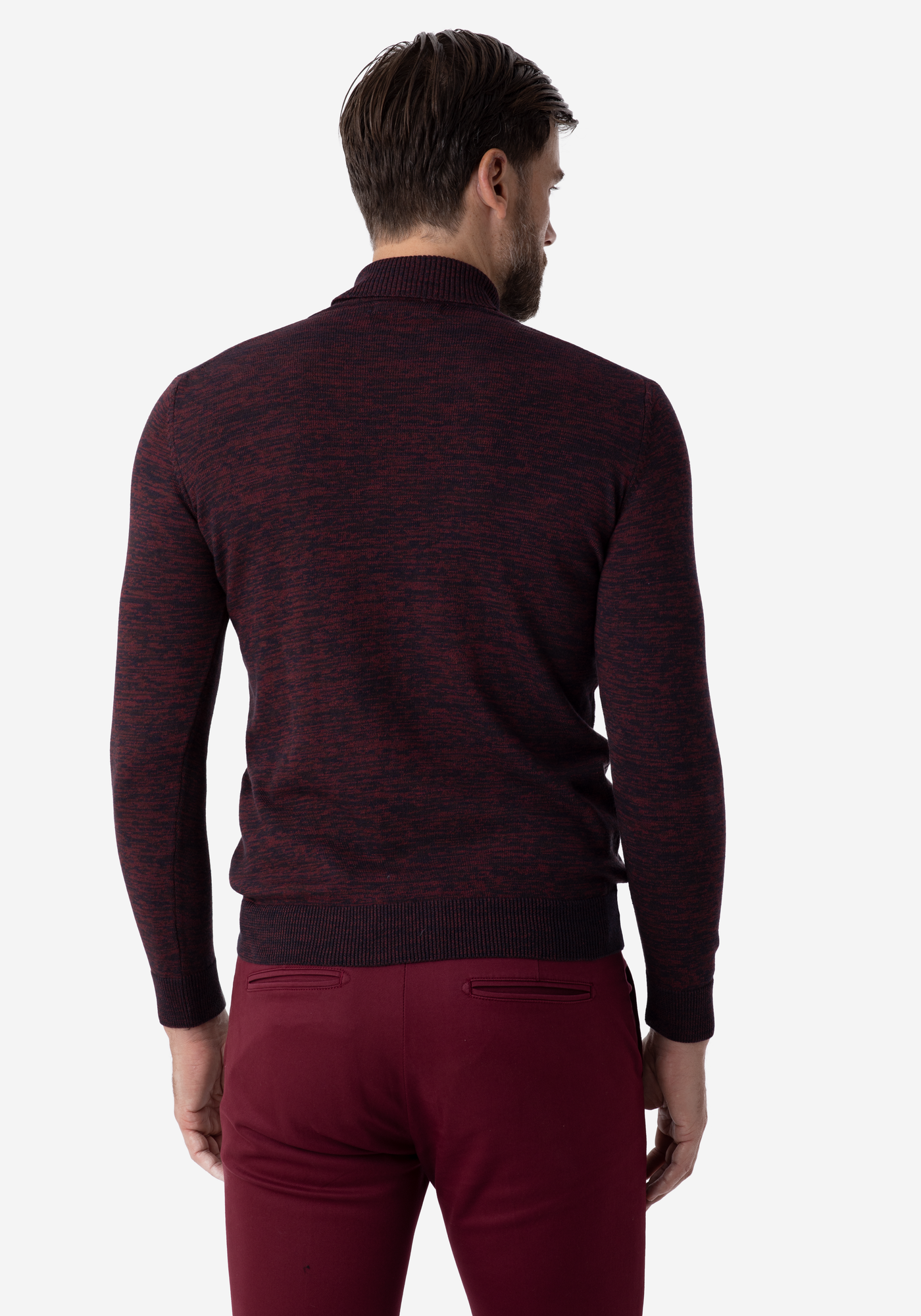 Crimson Red Turtle Neck Pullover