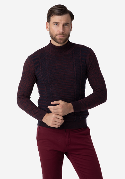 Crimson Red Turtle Neck Pullover