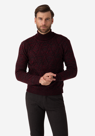 Deep Red Turtle Neck Pullover