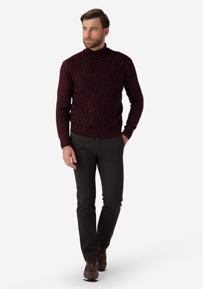 Deep Red Turtle Neck Pullover