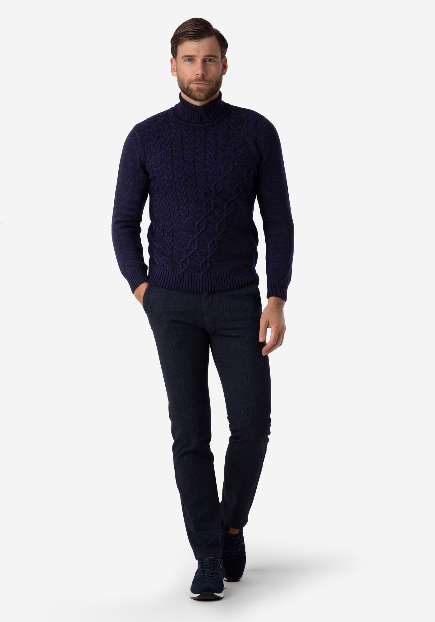 Navy Blue Turtle Neck Pullover