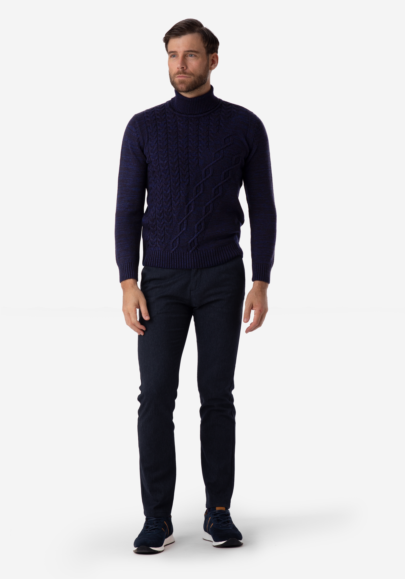 Navy Blue Turtle Neck Pullover