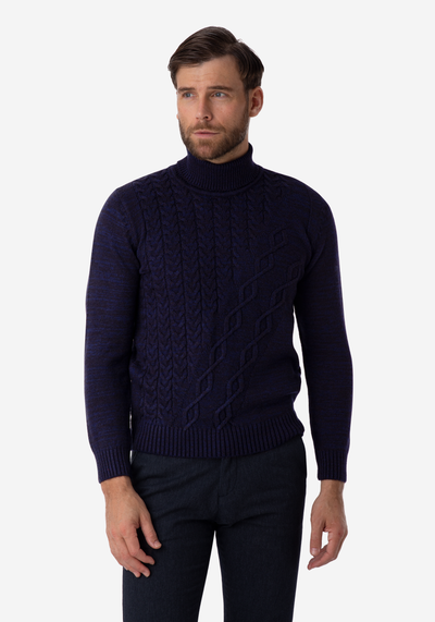 Navy Blue Turtle Neck Pullover