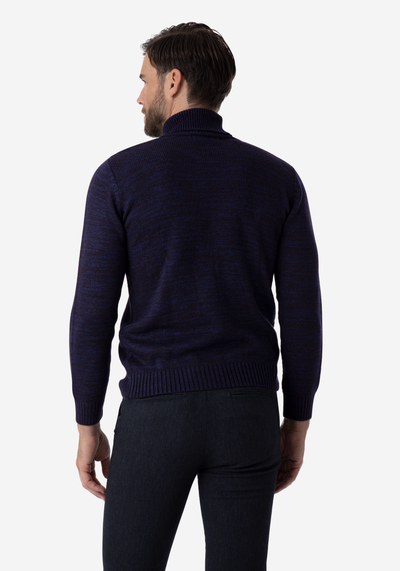 Navy Blue Turtle Neck Pullover