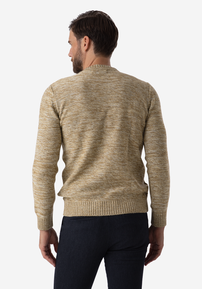 Cream Beige Braided Crewneck Pullover