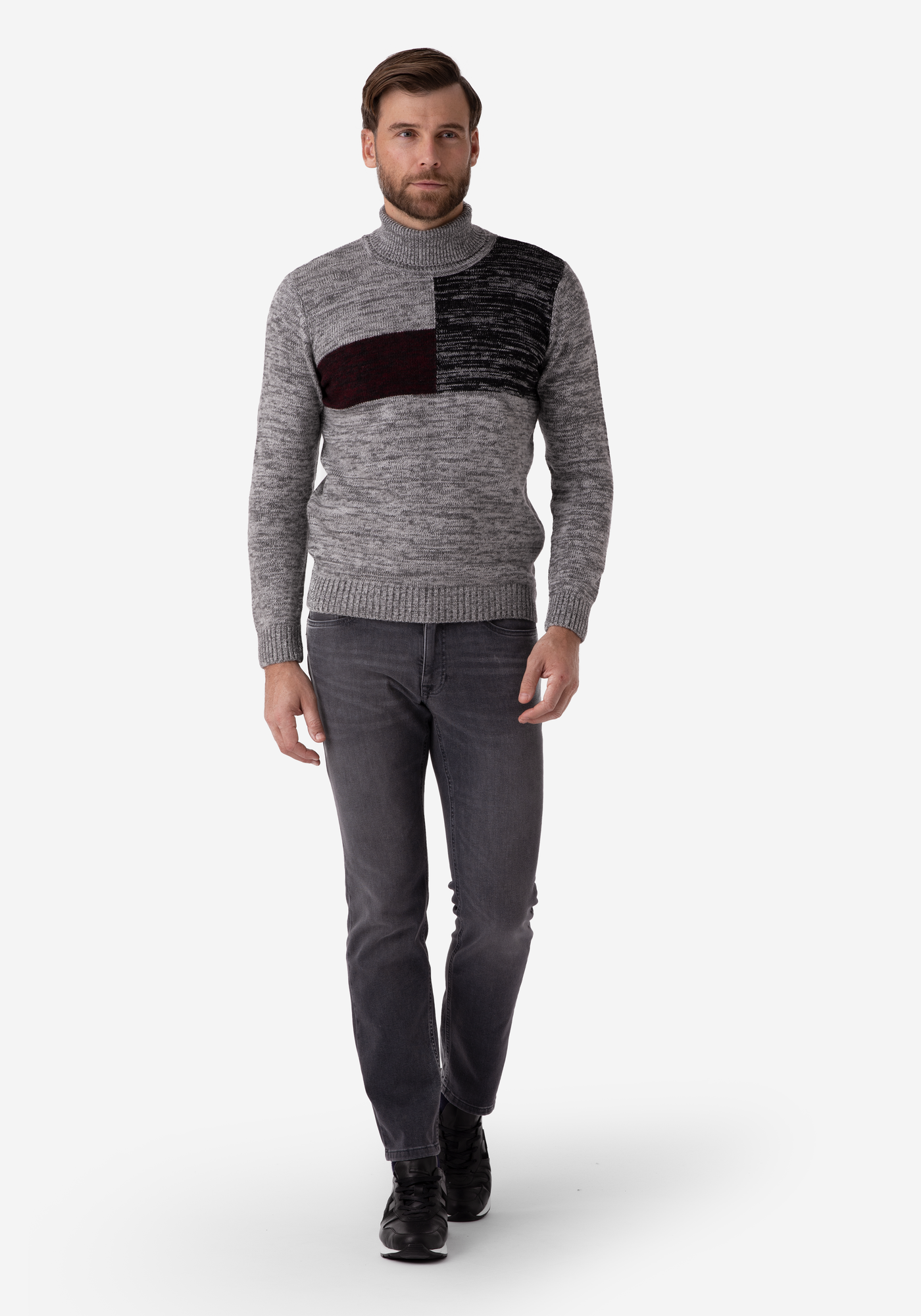 Cold Grey Turtle Neck Pullover