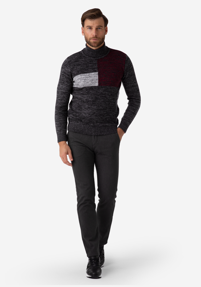 Dark Midnight Grey Turtle Neck Pullover