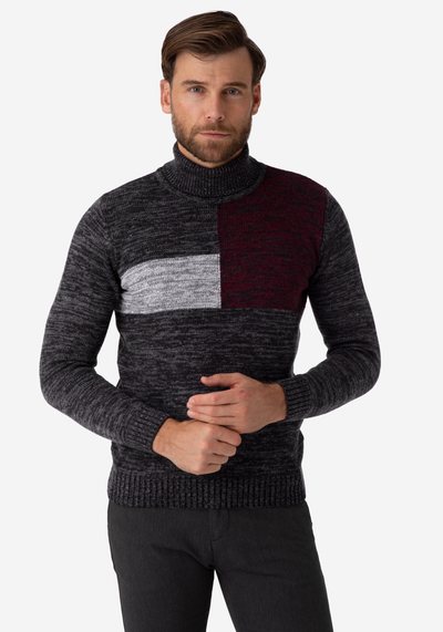 Dark Midnight Grey Turtle Neck Pullover