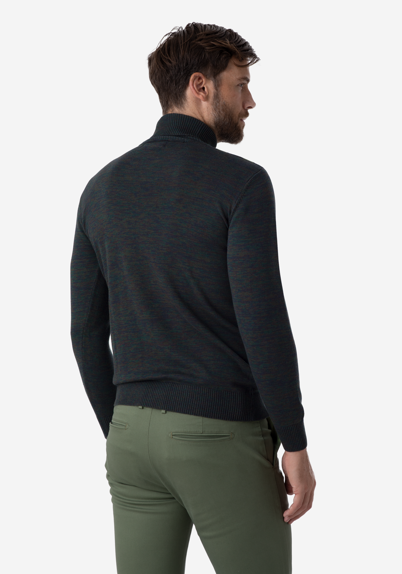 Hunter Green Lightning Turtle Neck Pullover