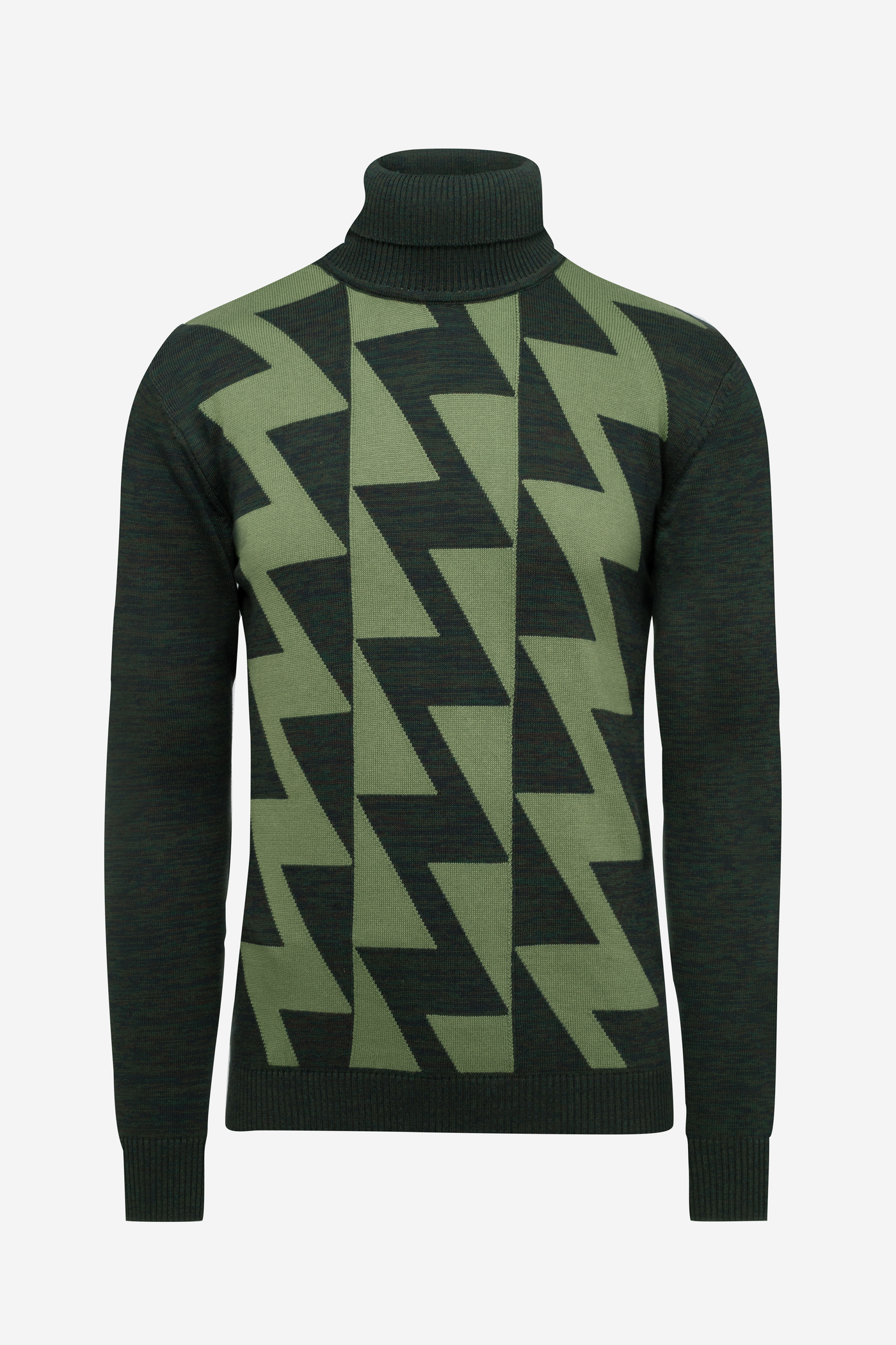 Hunter Green Lightning Turtle Neck Pullover