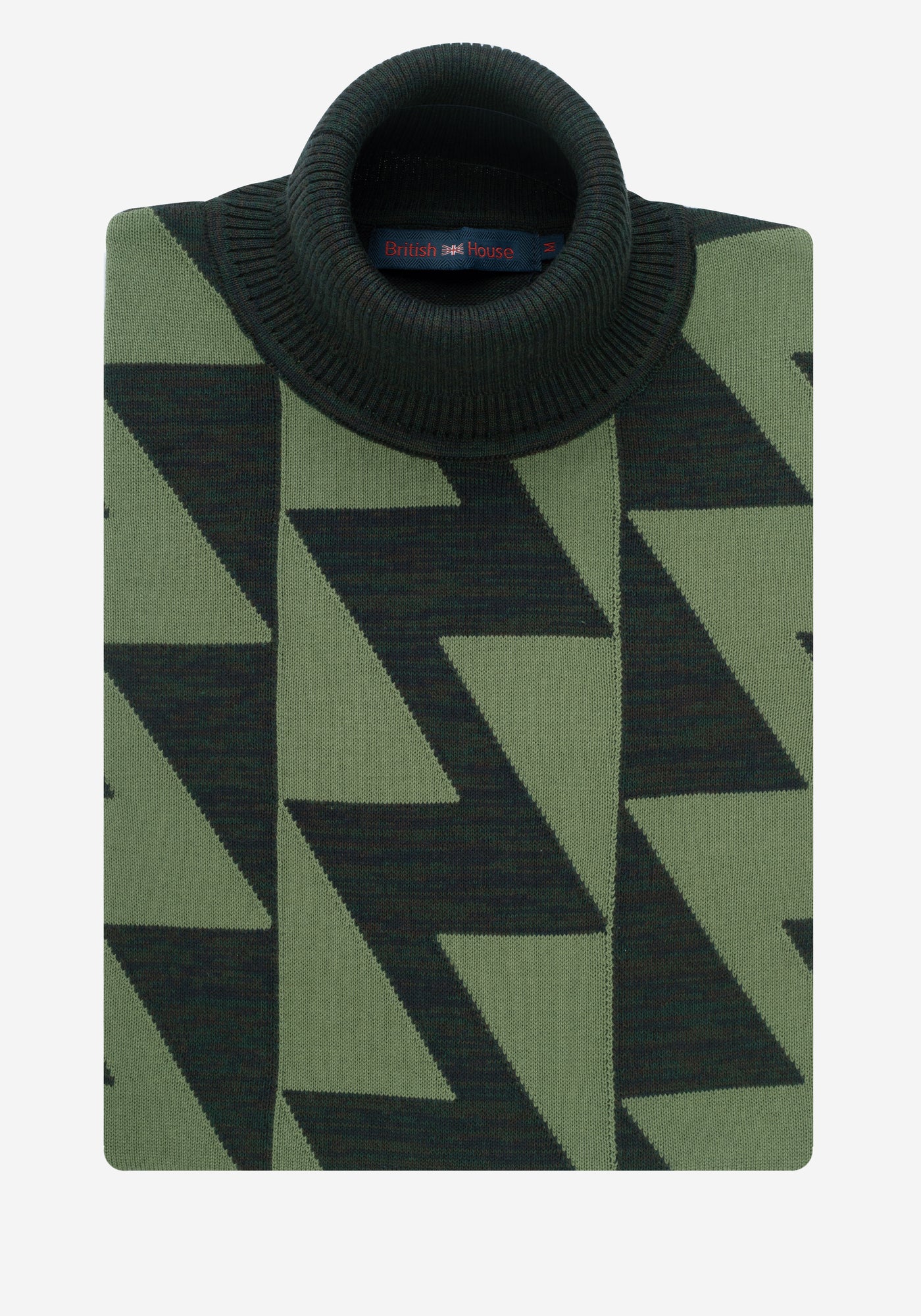 Hunter Green Lightning Turtle Neck Pullover