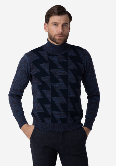 Royal Blue Lightning Turtle Neck Pullover