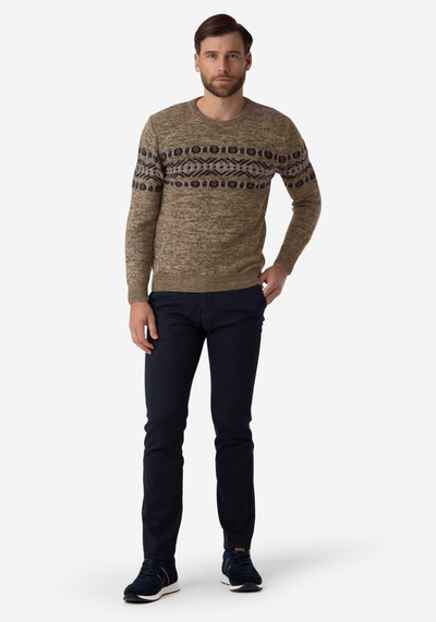 Dark Beige Crewneck Pullover